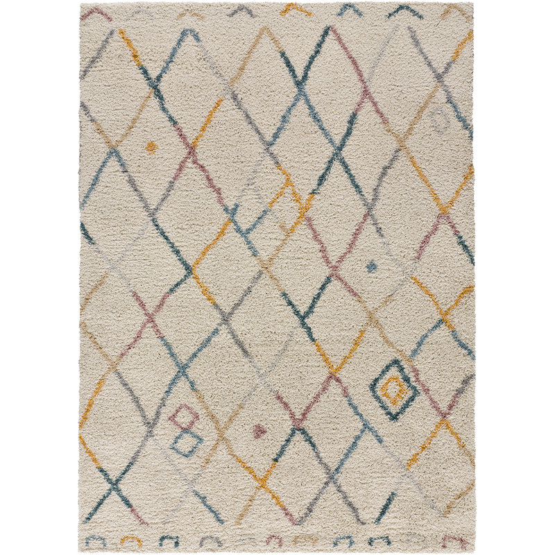 Geometric Shag Area Rug, Rectangle 133 x 190cm