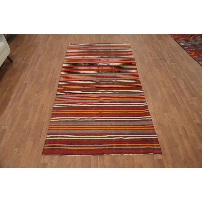 Tapis rayé en laine Kilim