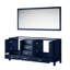Meuble-lavabo double bleu marine 72 po W - 22 P 6 tiroirs, 2 armoires intérieures et 28 miroirs à tablette ouverte entièrement assemblés et X armoires, tiroirs pour tracas - Installation-704782351