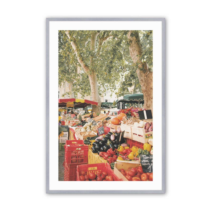 «Market Treasures», dans un cadre doré poli, H 25,25 po x l 19,25 po x P 1,25 po, Cadre simple en chrome poli poli