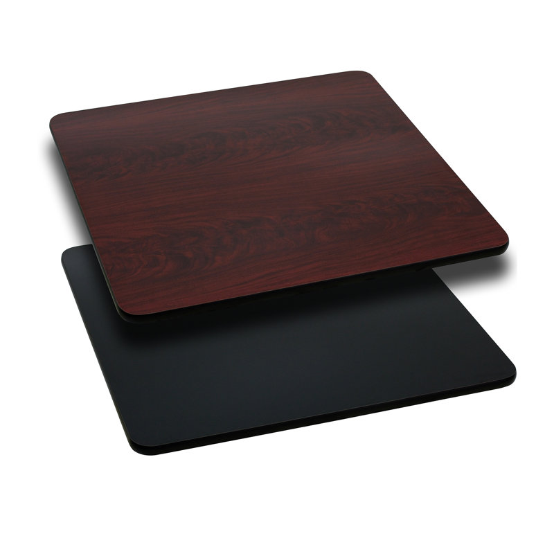 Table Top with Reversible Laminate Top, Natural/Walnut, 36" Square