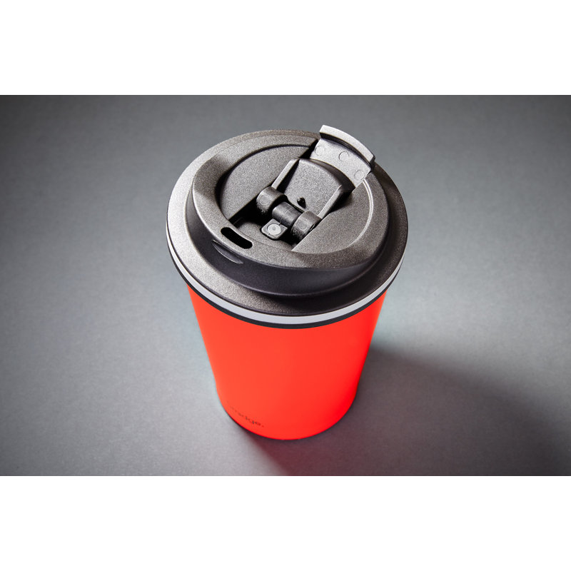 Smidge Double Wall Insulated Stainless Steel Travel Mug, Coral, 12 oz.