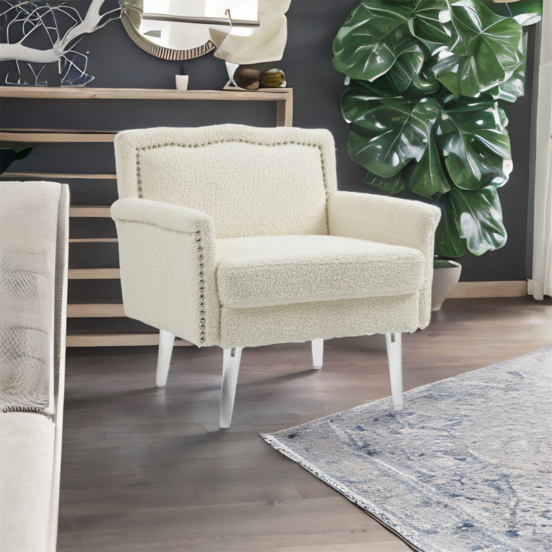 Fauteuil Jeske, Mélange de polyester blanc