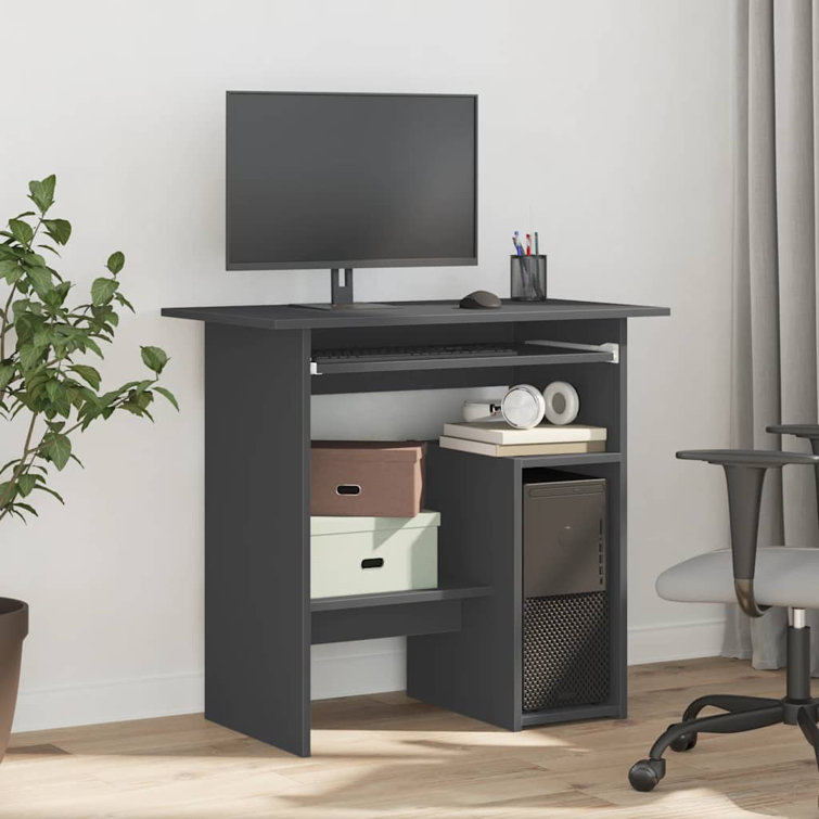 Desk Computer Desk Home Office Antoniu Desk with Keyboard Tray Engineered Wood