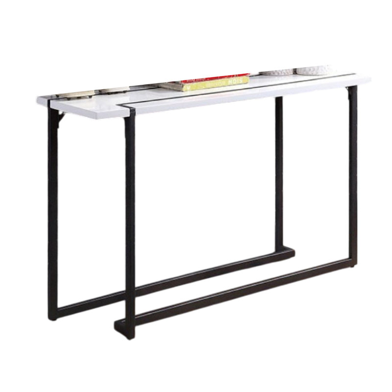 Console Iry, base en acier noir, 47 po, laqué blanc