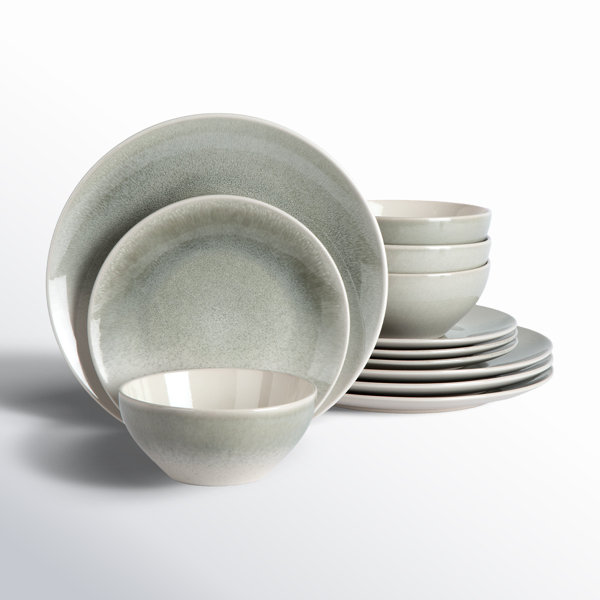 Ellwood 12 Piece Dinnerware Set, Dish Set for 4