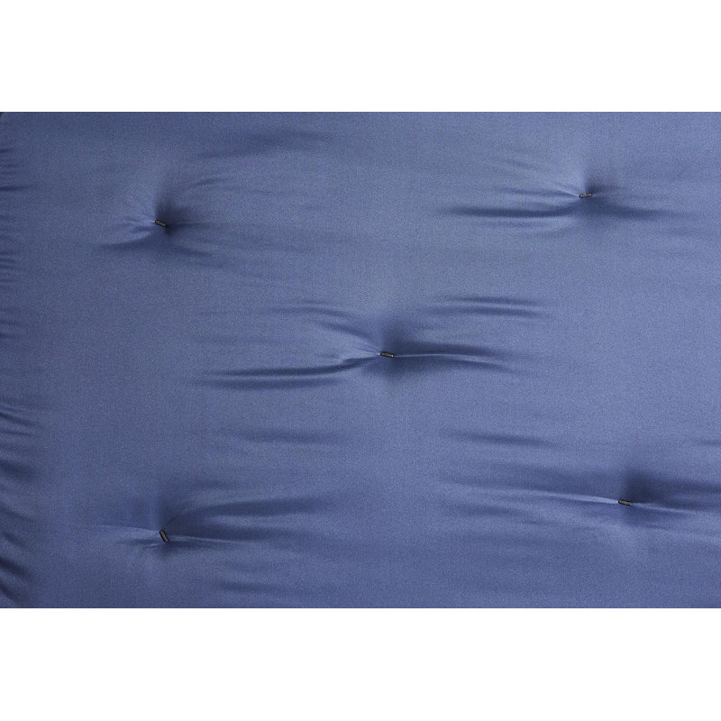 Matelas de futon double en polyester Deivi, Bleu marine
