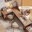 Bureau d'écriture en bois massif en L de couleur châtaignier clair-685097928-685097930