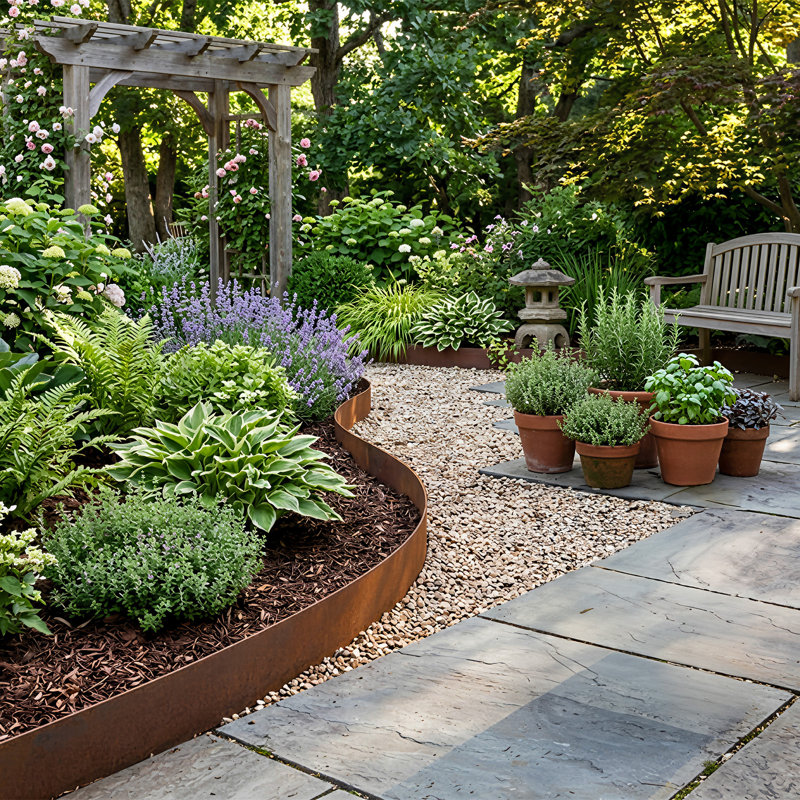 Metal Lawn Edging, 14cm H x 500cm W