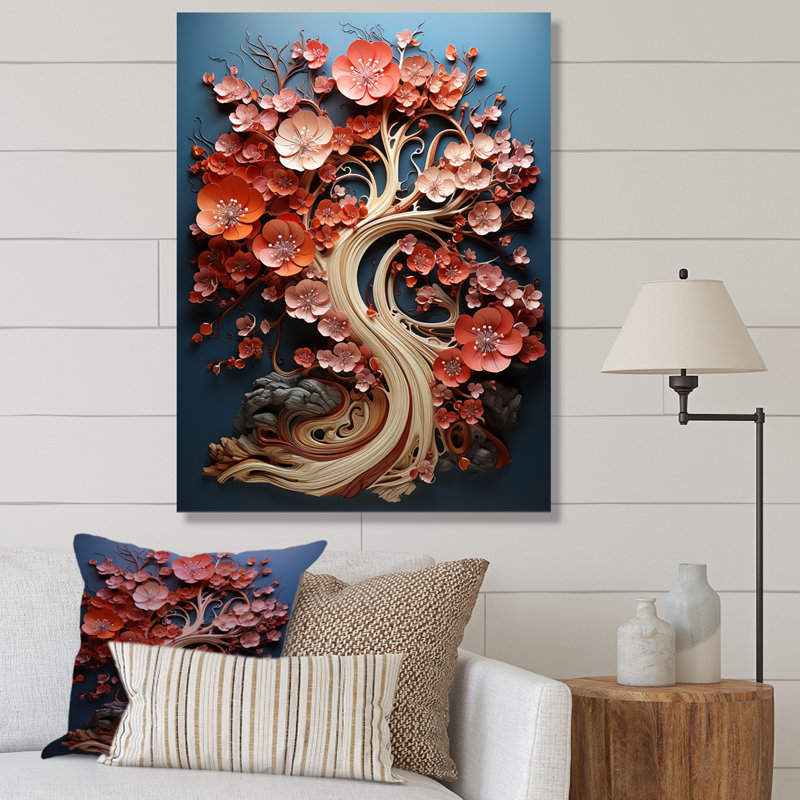 Coral Tree Harmony II, reproduction d'art sur toile, Toile tendue, H 32 po x l 16 po x P 1 po