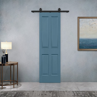 Paneled MDF Composite Bifold Barn Door with Installation Hardware Kit