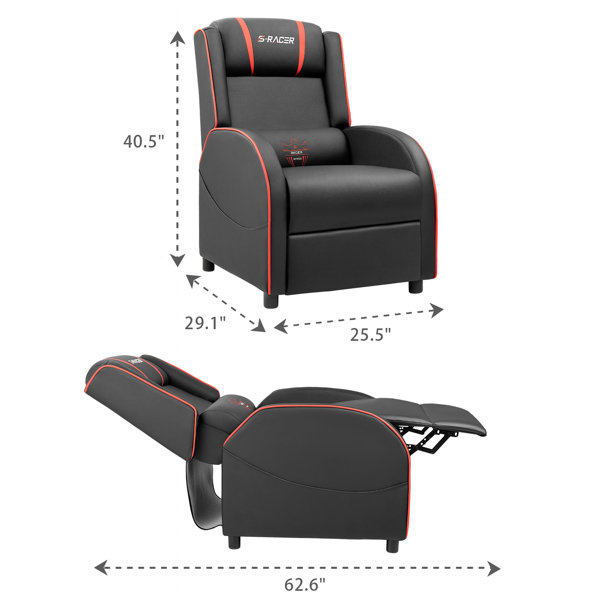 HOMCOM Gaming Recliner Racing Style Video Gaming Chair with