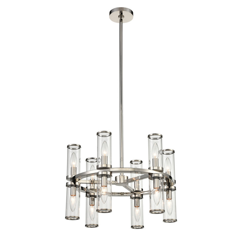 Revolve 12 - Light Chandelier, Polished Nickel