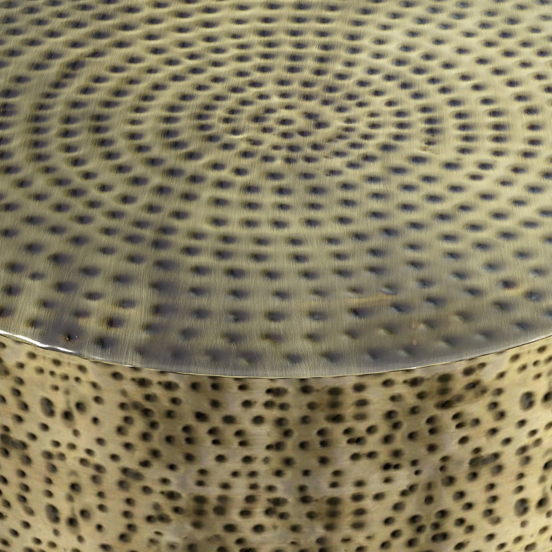 Montrose 30"W Solid Iron Modern Industrial Round Coffee Table with Hand-Hammered Texture