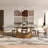 Modern Glass Dining Table with Pedestal Base, Rectangular Tempered Glass Top for 4-8-461409438-461409439