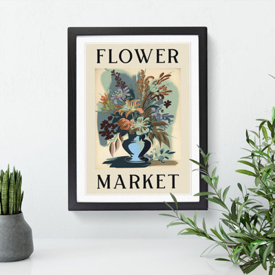 Antique Flower Market Exhibition No.14 - Single Picture Frame Print on Wood