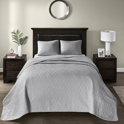 Reversible Bedspread In Grey King With Stable And Long-Lasting Cotton Fill Quilting Size