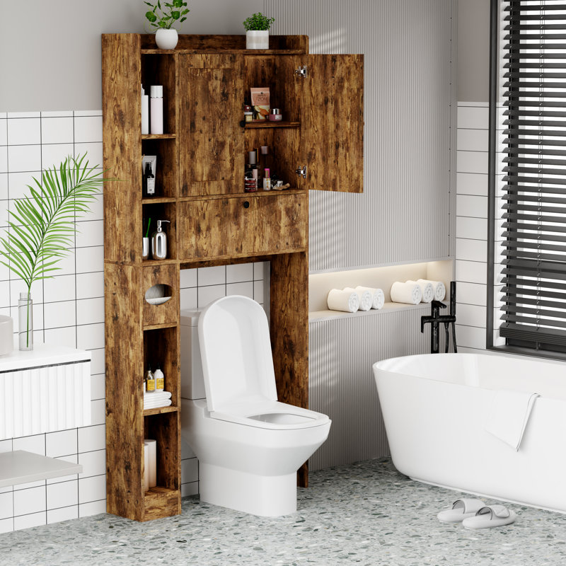 Rangement au-dessus de la toilette, Brun