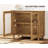 35" Small Sideboard Buffet Cabinet With Glass Doors, Modern Wood Kitchen Credenza Storage Cabinet With Adjustable Shelf For Living Room, Dining Room-2109872816