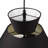 2-Light Black Chandelier with Black Fabric Shade