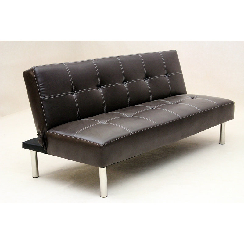 Connor Faux Leather Sleeper, Black