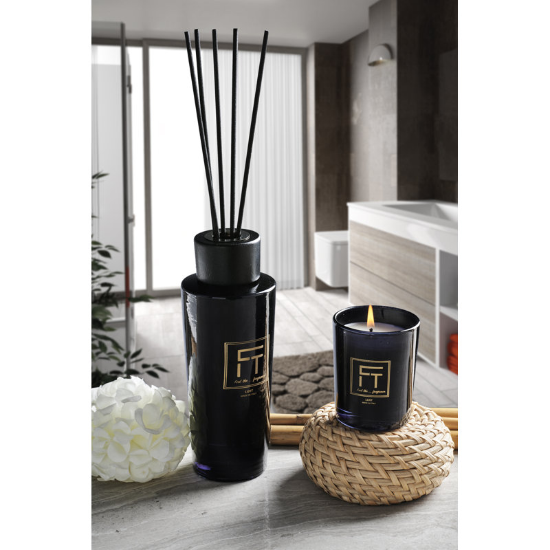 Lust Scented Designer Candle with Glass Holder