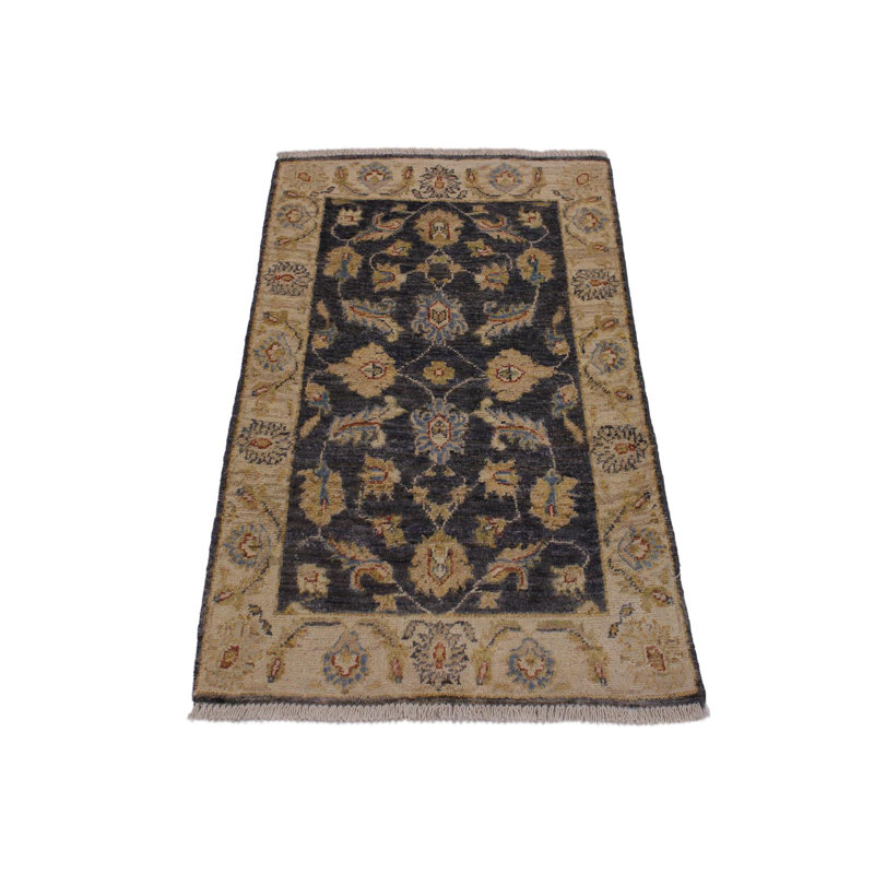 Tapis oriental brun clair / brun en laine noué à la main 2 pi x 2 pi 11 po Baccio