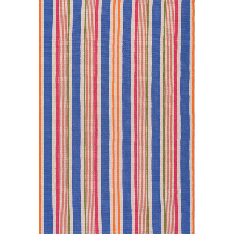 Festival Stripe Multi Handwoven Indoor/Outdoor Rug, Rectangle 5' x 8'