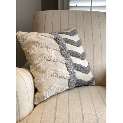 Applique Cotton Blend Throw Pillow