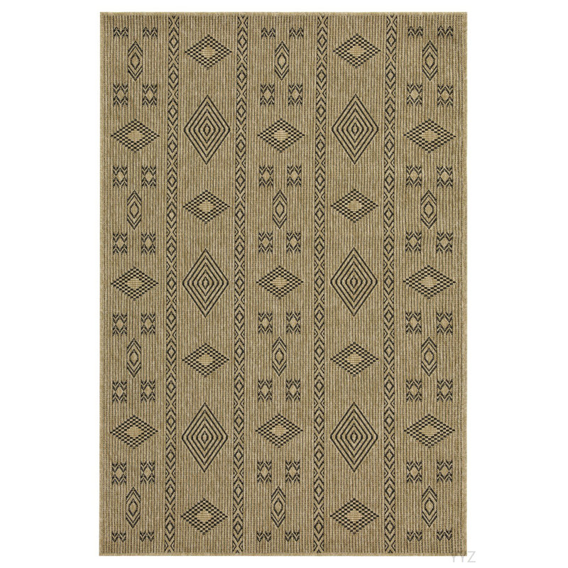 Terre en terre / gris 3 po X 7 pi 3 po Tapis intérieur / extérieur, Rectangle 5 pi 3 po x 7 pi 3 po