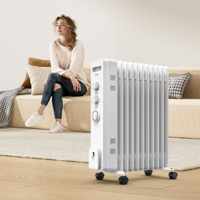 VonHaus 2500W Electric Radiator Space Heater with Adjustable Thermostat