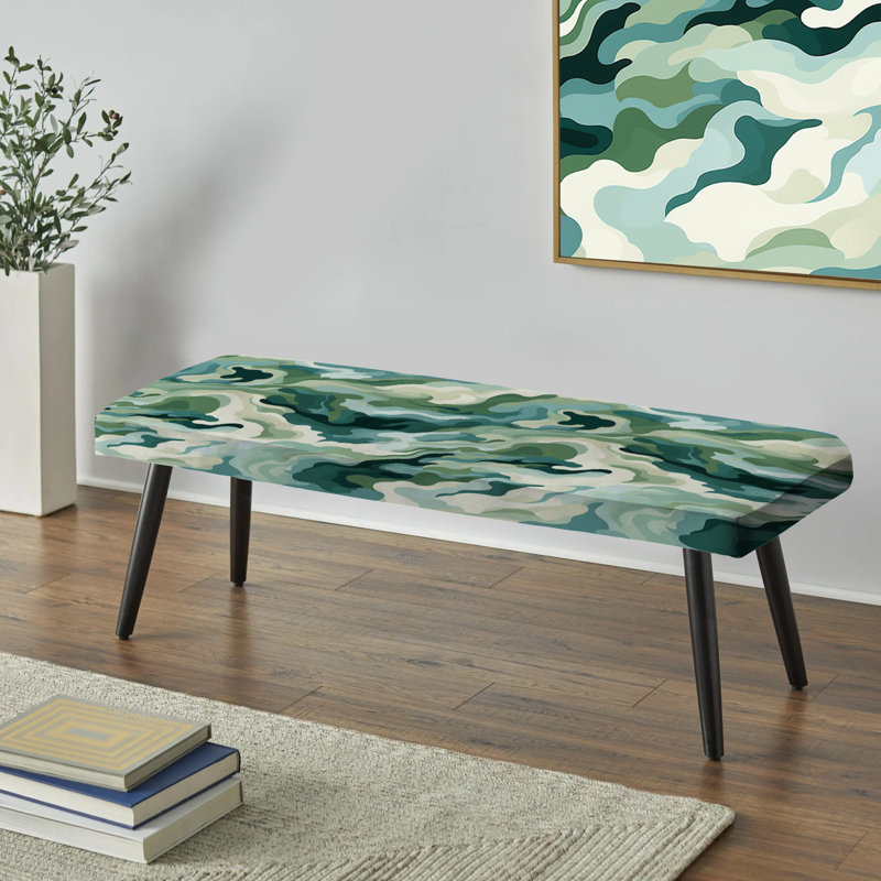 Banc rembourré noir Zen Retreat Serene Camouflage
