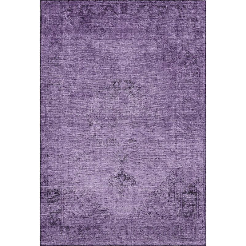 Premium Machine Washable Kiyondrea Purple Rug, Rectangle 2'6" x 3'10"