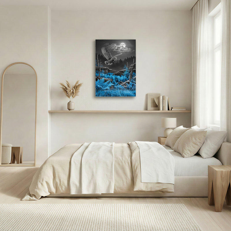 Art mural en toile Gallery Wrap pour le salon, la chambre à coucher, le bureau ou le vestibule - Décoration murale décorative avec hibou