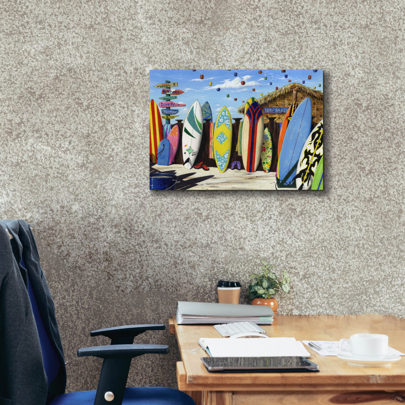 Art mural en toile Dovecove «Surf Shack» par Scott Westmoreland, 54 po x 40 po, H 18 po x l 26 po x P 0,75 po