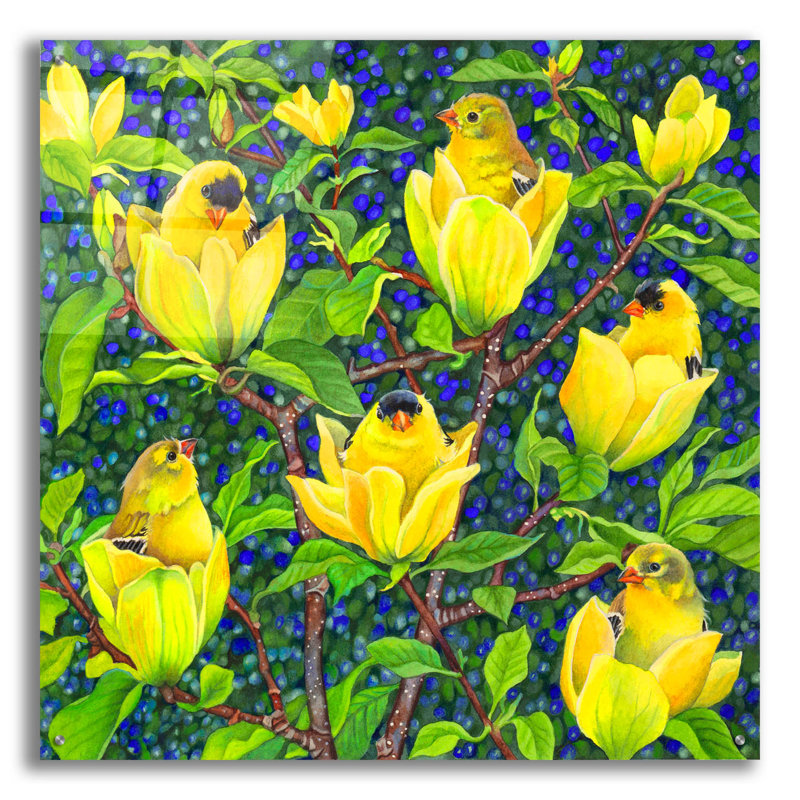 Art mural en verre épique «In Bloom» par Marvindale, 36 po x 36 po, H 36 po x l 36 po
