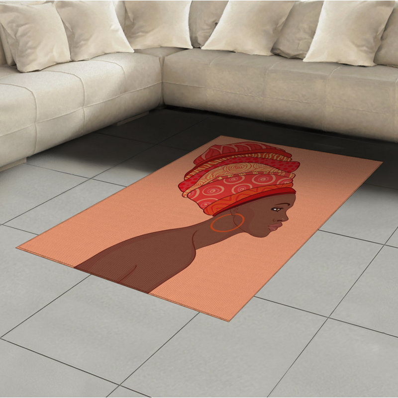 African High Density Long Fiber Poly Threads Decorative Area Rug Carpet, Rectangle 4' x 5'8"