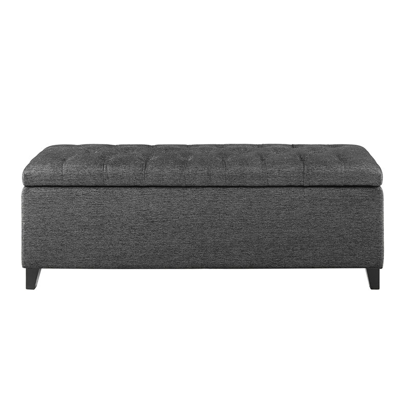 Top Storage Bench In Charcoal - Soft Close And Practical Interior Upholstered With Hidden Color, Charcoal
