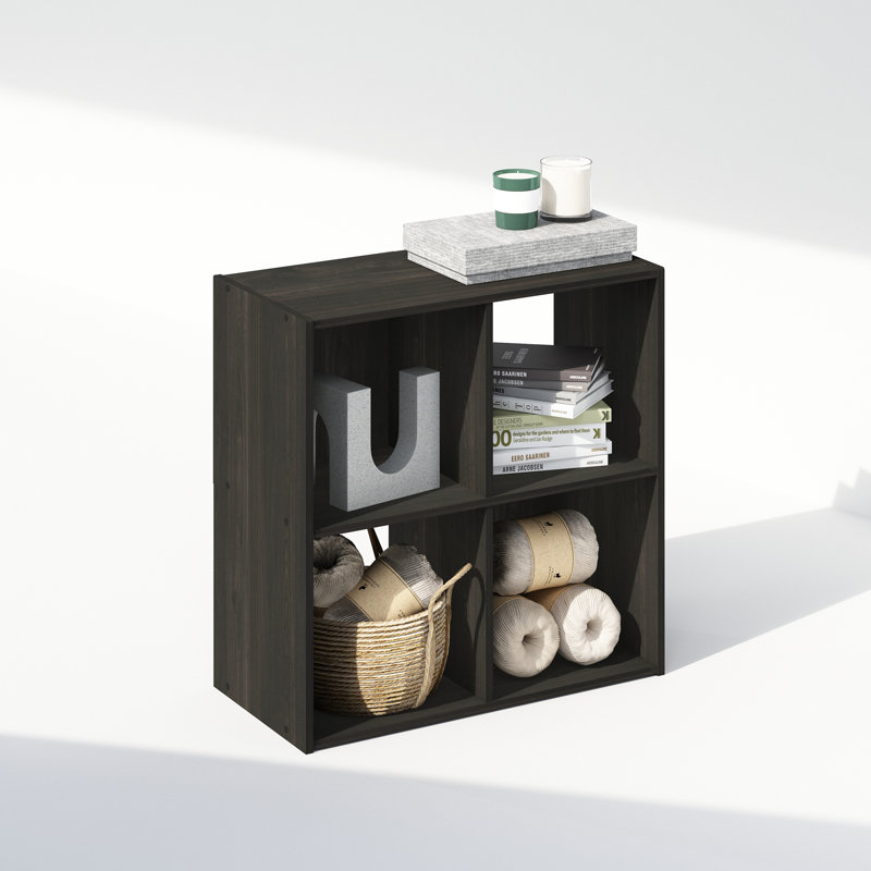 Nicholis 60.45cm H x 60.2cm W Cube Bookcase, Black