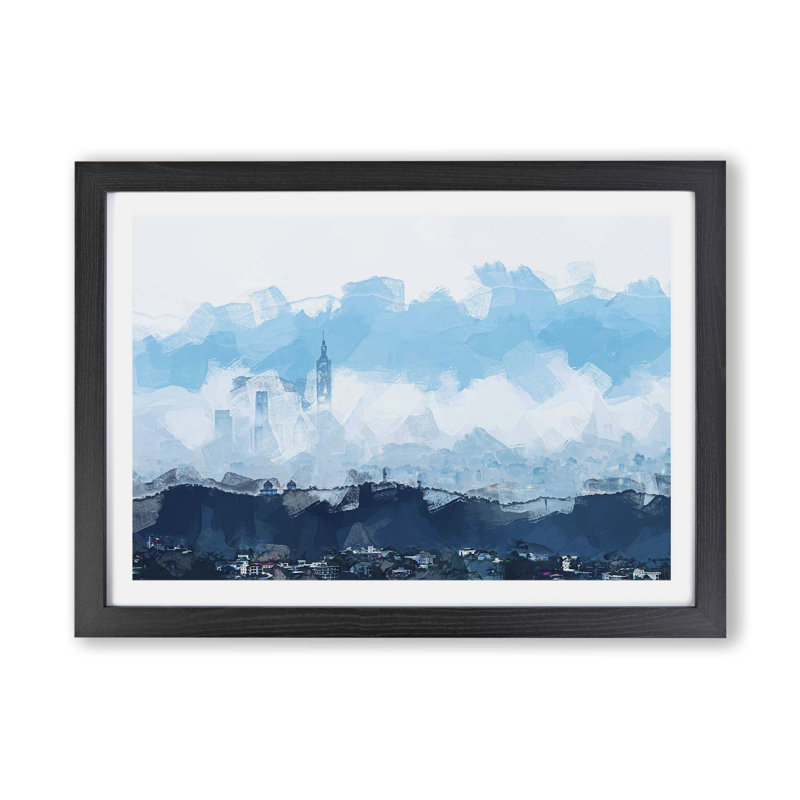 Taipei City in Taiwan - Framed Print, 24cm H x 33cm W x 2cm D, Black