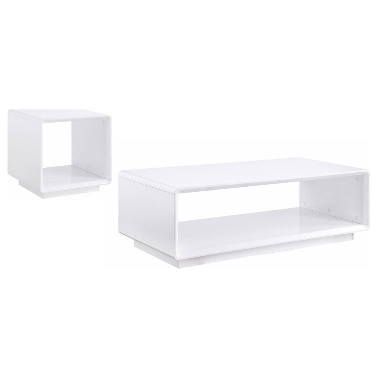 Onesta 2-Piece Coffee And End Table Set White High Gloss