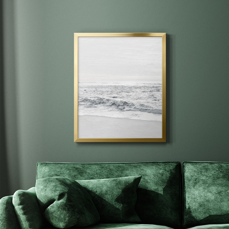 Toile encadrée de qualité supérieure Gentle Tides II - prête à être accrochée, H 20 po x l 16 po, Or