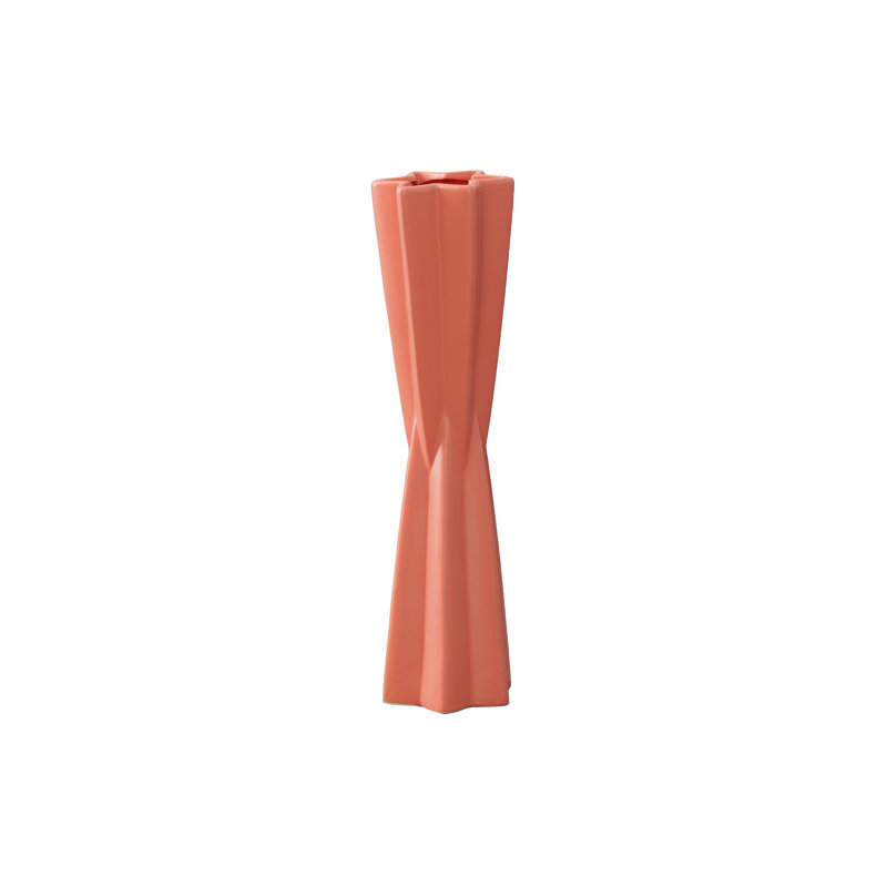 Ceramic Star Vase Matte Finish Crimson Red-17.50"H, 17.5" H x 4.75" W x 4.75" D, Crimson Red