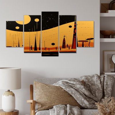 Danse zoulou, paysage tribal africain - art mural tribal africain multi-panneaux pour le salon