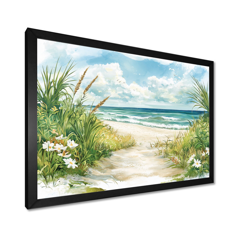Île South Padre, Gulf Coast Beach II - Texas, art mural, H 30 po x l 40 po, Reproduction encadrée d'une seule photo sans pass