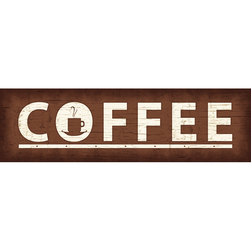 Coffee Cup - Textual Art Print, 30 cm H x 46 cm W, Black Floater Framed