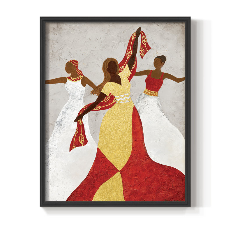 Golden Celebration Framed Print - Solid Wood, Black, 28" H x 22" W