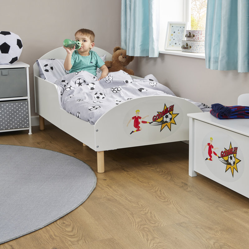 Kids White Toddler Bed – Football