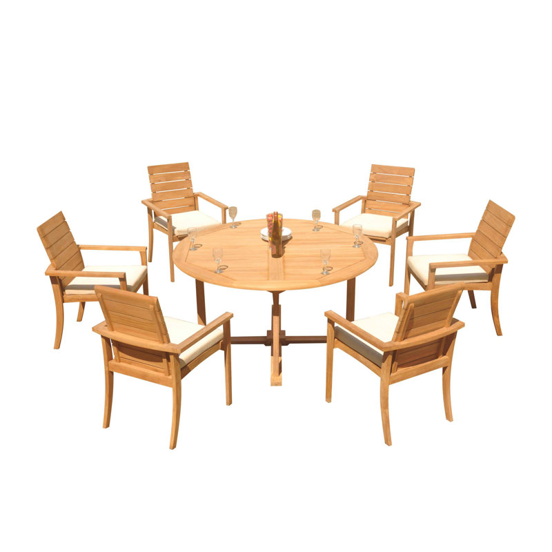 Ensemble de salle à manger en teck pour 72 personnes Algrave, H 30,5 po x l 60 po x P 60 po