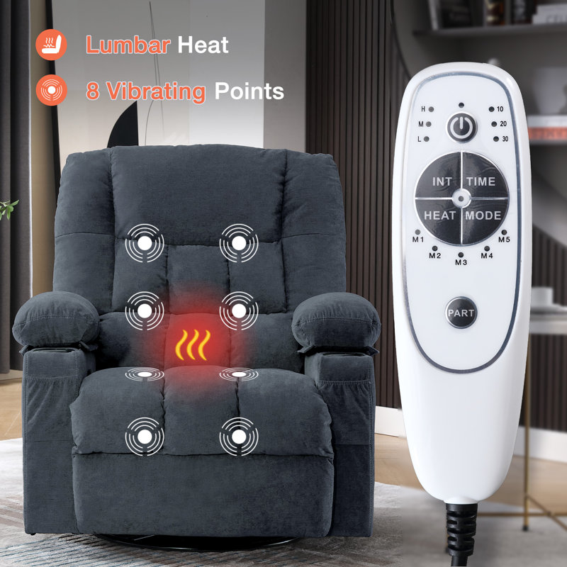 Fauteuil inclinable et pivotant Serenitex, Bleu